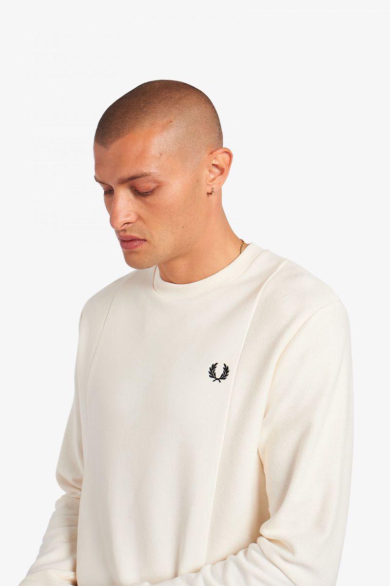 White Fred Perry Reverse Texture Men's Sweatshirts | PH 1600WNBY